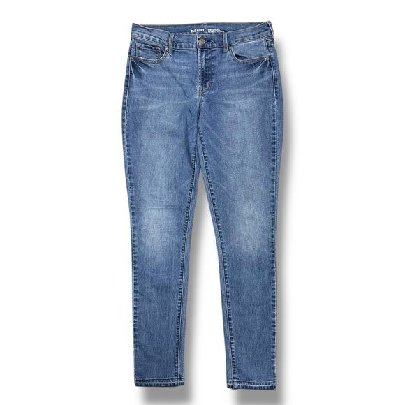 Old Navy Jeans Original Mid Rise Raw Hem Stretch Denim Womens Size 8 Long Tall - Picture 1 of 8